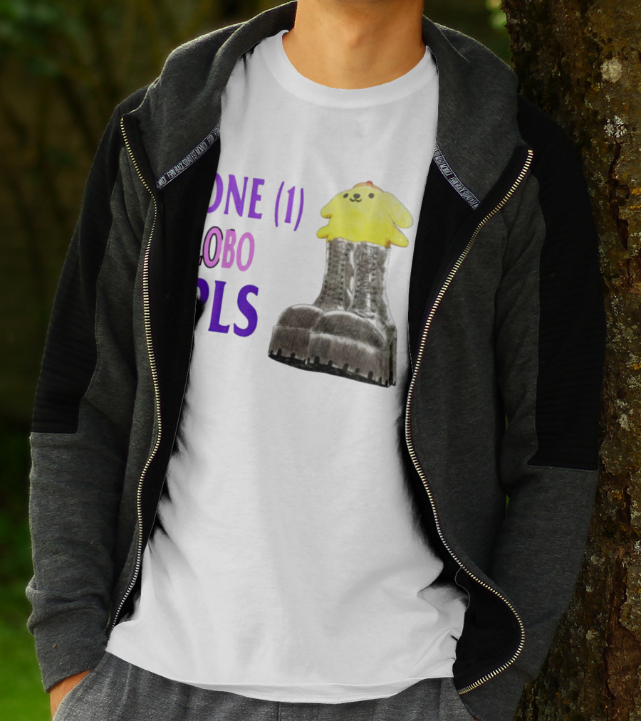 ONE (1) LOBO PLS Yellow Character Black Boots T-Shirt