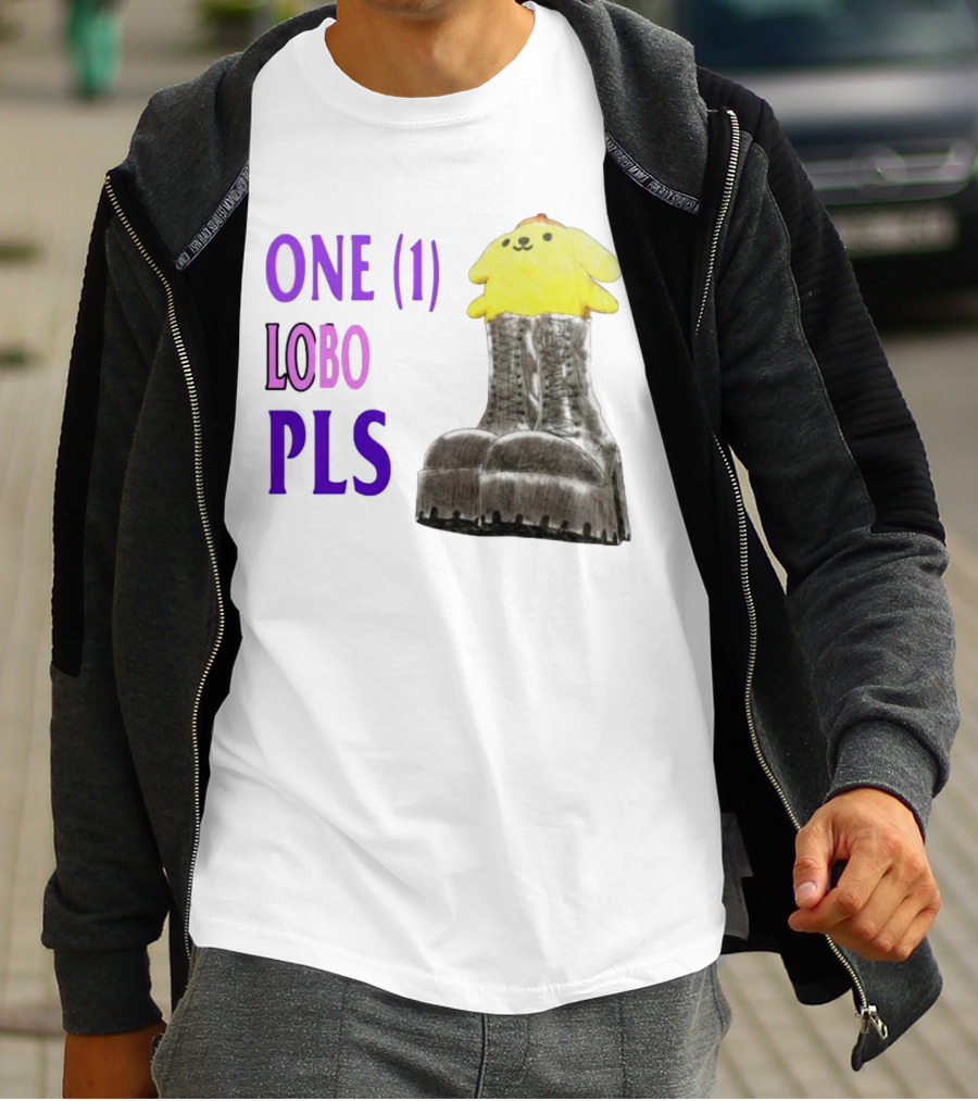 ONE (1) LOBO PLS Yellow Character Black Boots T-Shirt