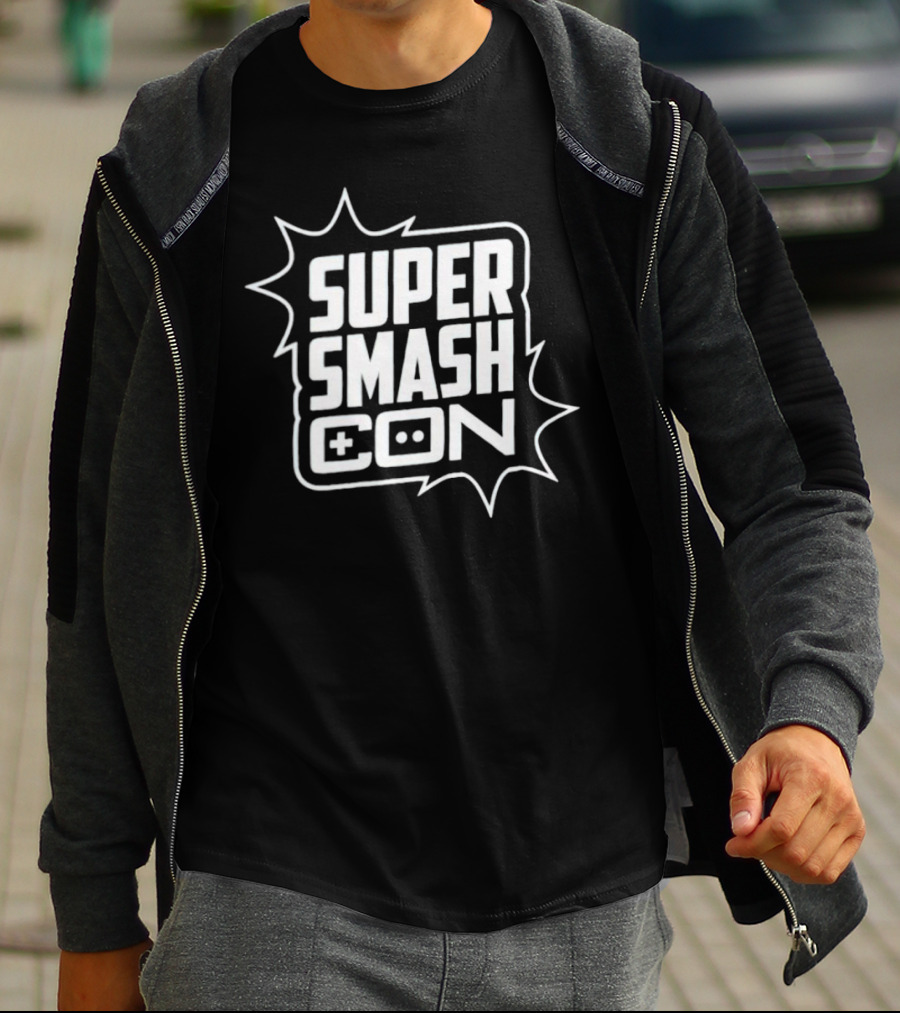 Super Smash Con Nintendo Game Controller Logo Burst T-Shirt