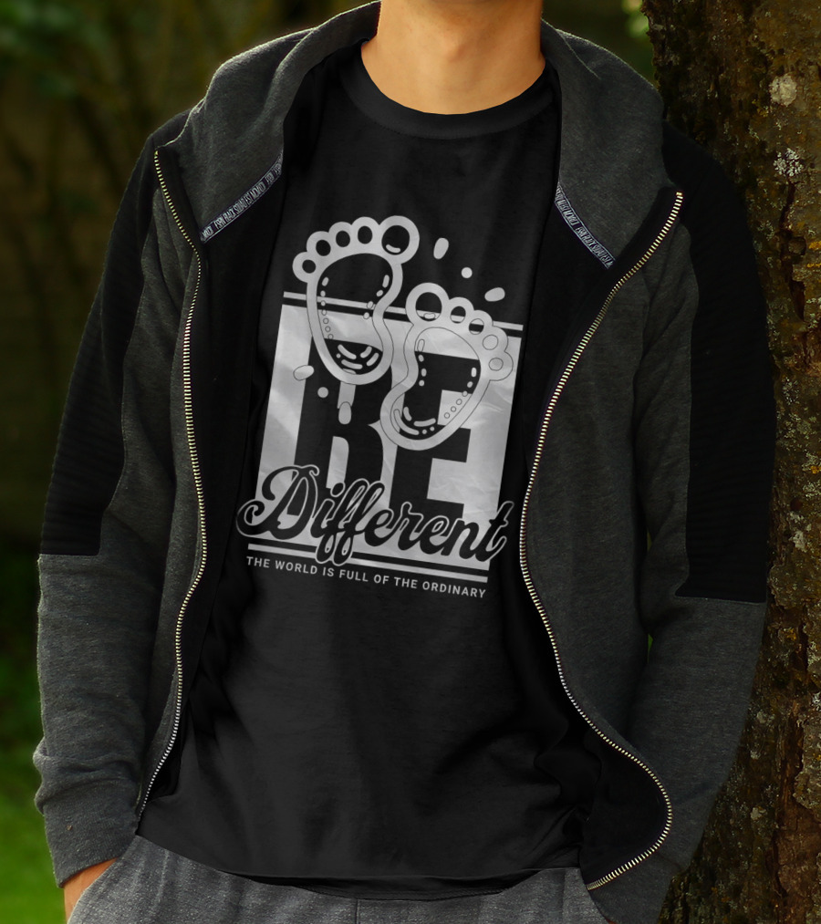 Be Different The World Is Full Of The Ordinary Footprints T-Shirt
