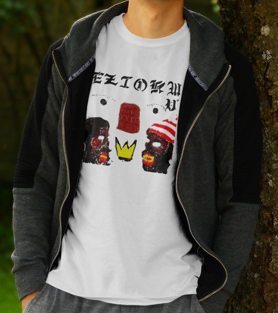 Eziokwu Mixtape Album Crowned Faces With Red Beanie And Glowing Accents T-Shirt