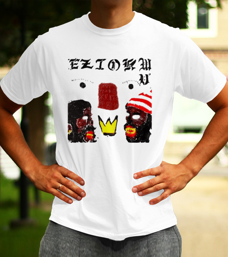 Eziokwu Mixtape Album Crowned Faces With Red Beanie And Glowing Accents T-Shirt
