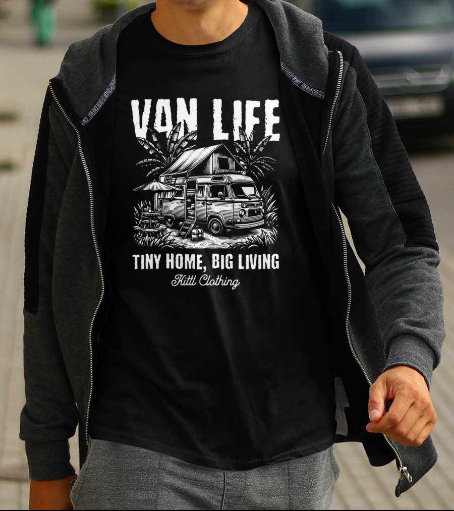 Van Life Tiny Home Big Living Kittl Clothing Vintage T-Shirt