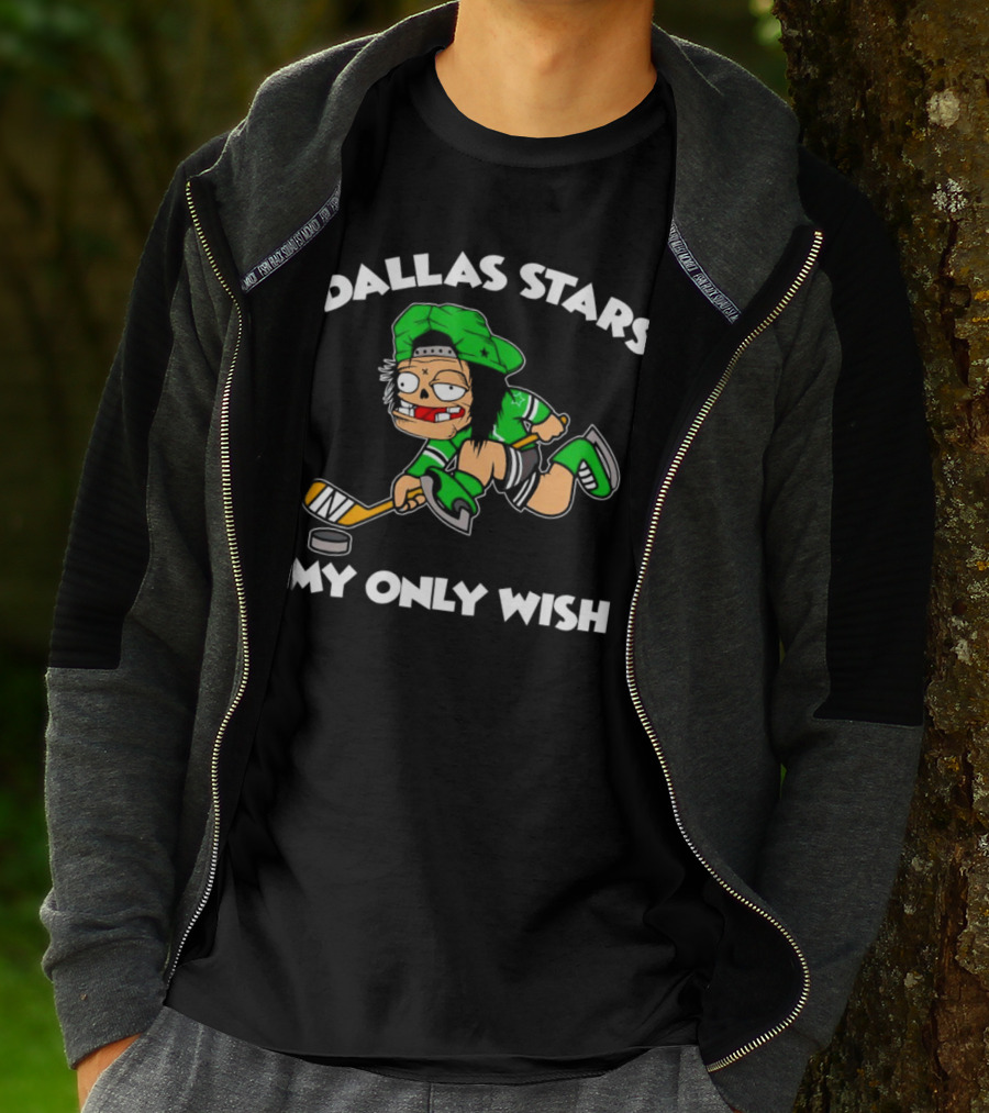 Dallas Stars My Only Wish Hockey Cartoon Character T-Shirt
