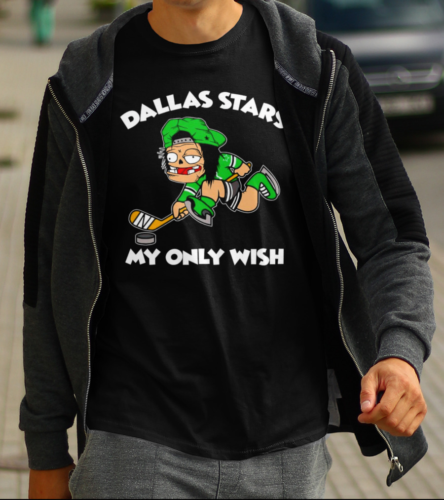 Dallas Stars My Only Wish Hockey Cartoon Character T-Shirt