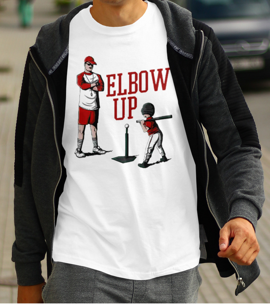 Elbow Up Baseball Coach Batting Stance T-Shirt