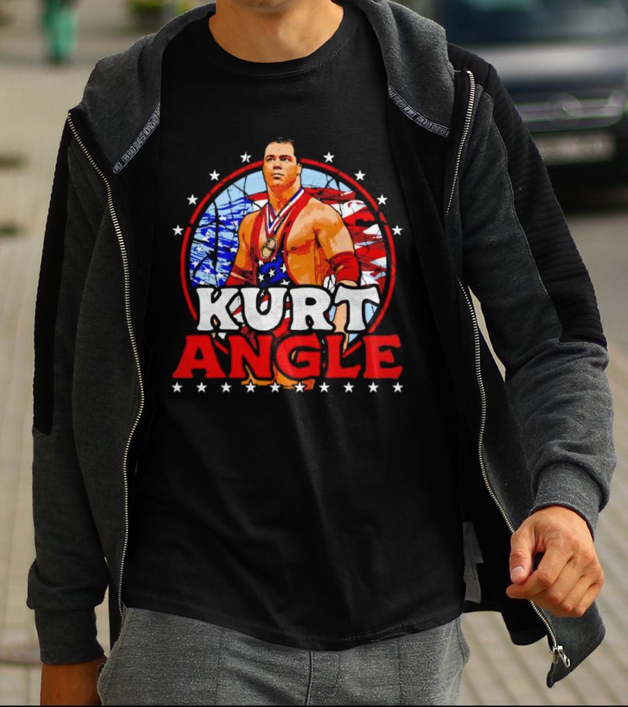 Kurt Angle Patriotic Stars And Stripes Wrestling T-Shirt