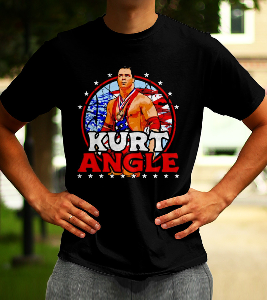 Kurt Angle Patriotic Stars And Stripes Wrestling T-Shirt
