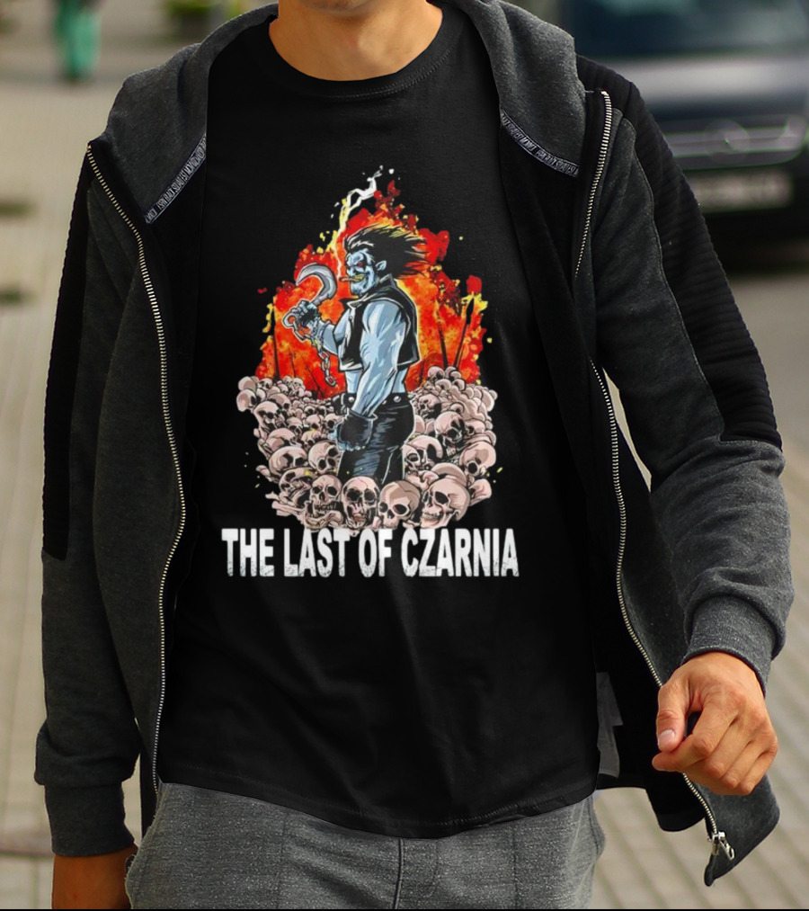 The Last Of Czarnia Lobo Standing Amidst Skulls And Flames T-Shirt