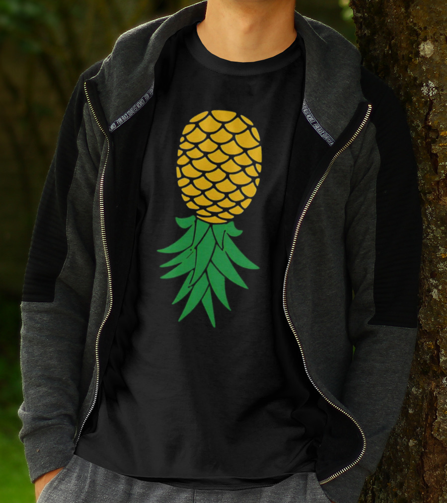 Upside Down Pineapple Yellow Green Scales T-Shirt
