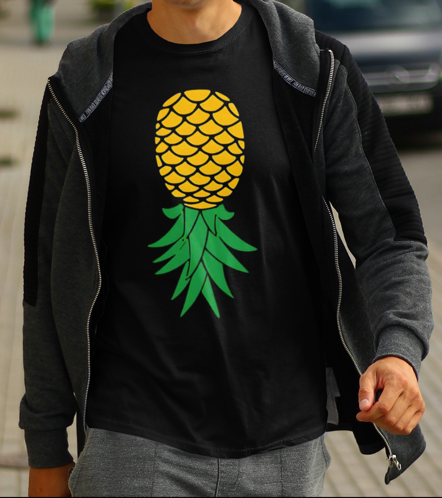 Upside Down Pineapple Yellow Green Scales T-Shirt