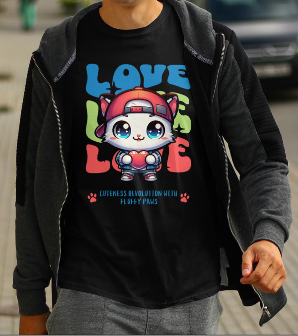 Love Love Love Cuteness Revolution With Fluffy Paws T-Shirt