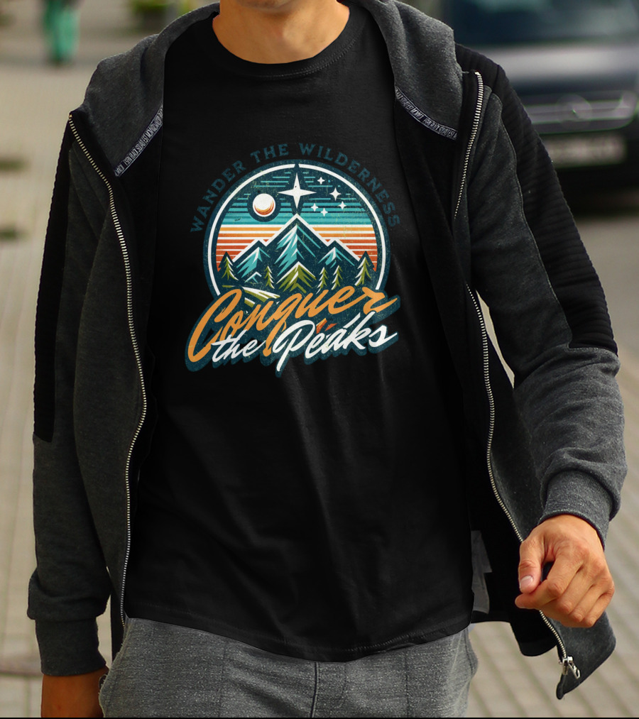Wander The Wilderness Conquer The Peaks T-Shirt