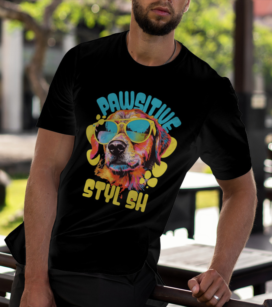 Pawsitive Styl Sh Sunglasses Retro Dog T-Shirt