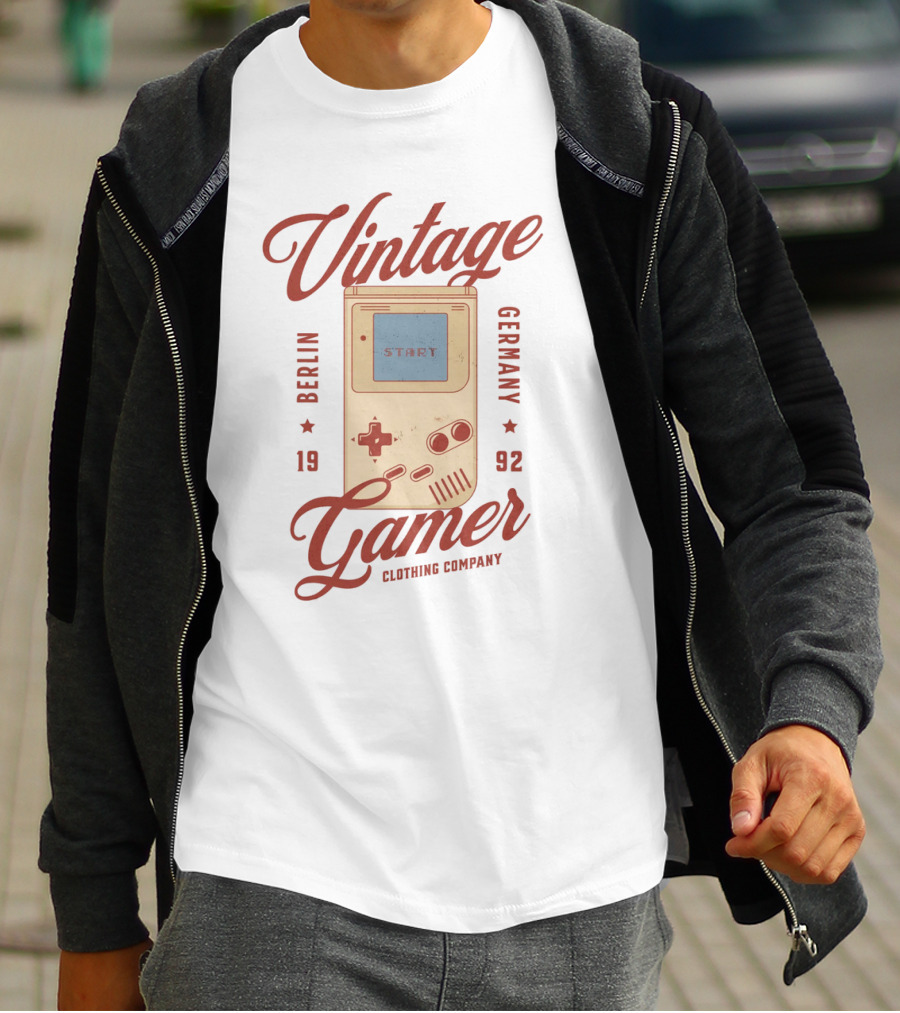 Vintage Gamer Gameboy Berlin Germany 1992 Clothing Company T-Shirt