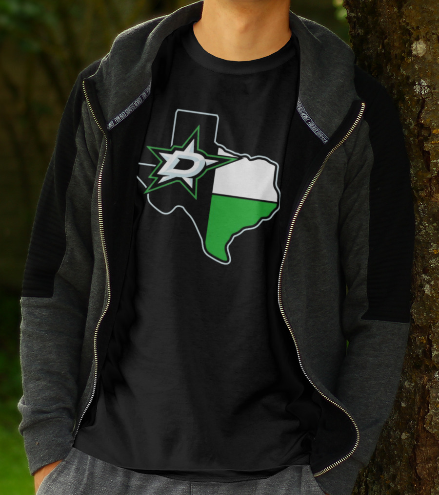 Dallas Stars NHL Texas Outline And Emblem T-Shirt