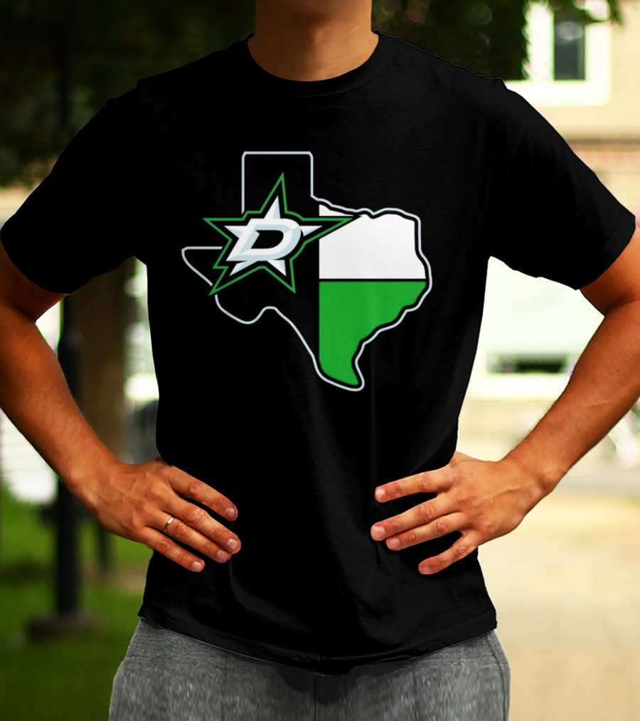 Dallas Stars NHL Texas Outline And Emblem T-Shirt