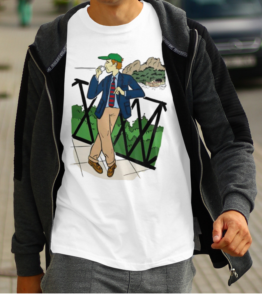 Dick Carroll Roy Rober’s Green Cap And Cityscape Pipe Smoker T-Shirt