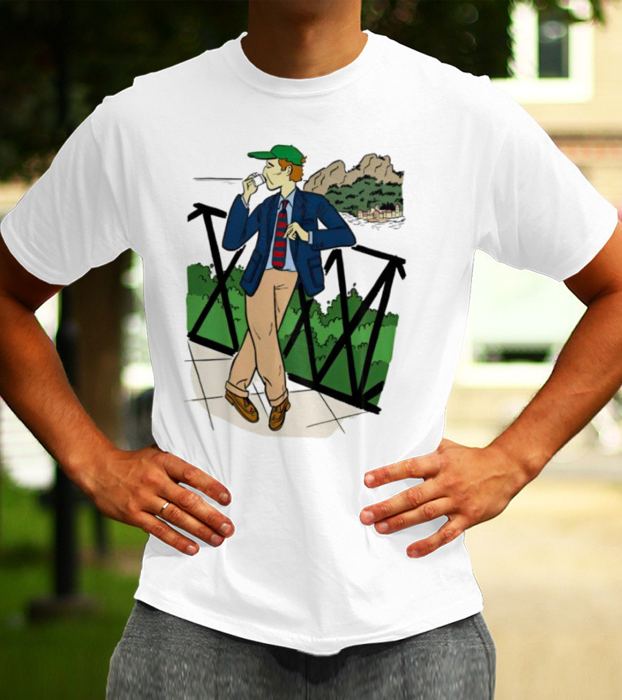 Dick Carroll Roy Rober’s Green Cap And Cityscape Pipe Smoker T-Shirt