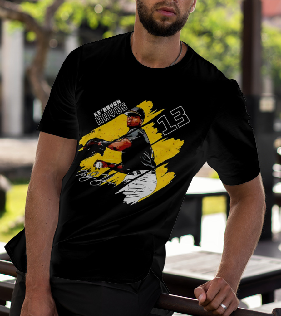 Ke’Bryan Hayes Pittsburgh Pirates Baseball 13 Signature Cartoon T-Shirt