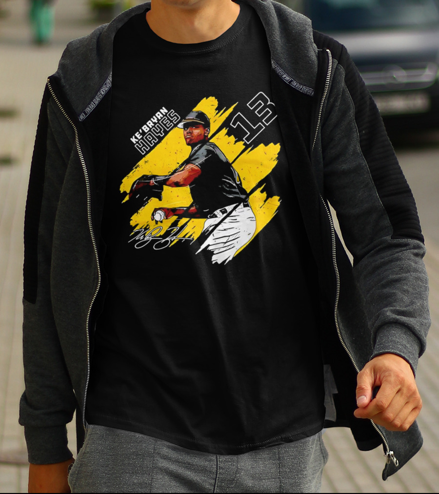 Ke’Bryan Hayes Pittsburgh Pirates Baseball 13 Signature Cartoon T-Shirt