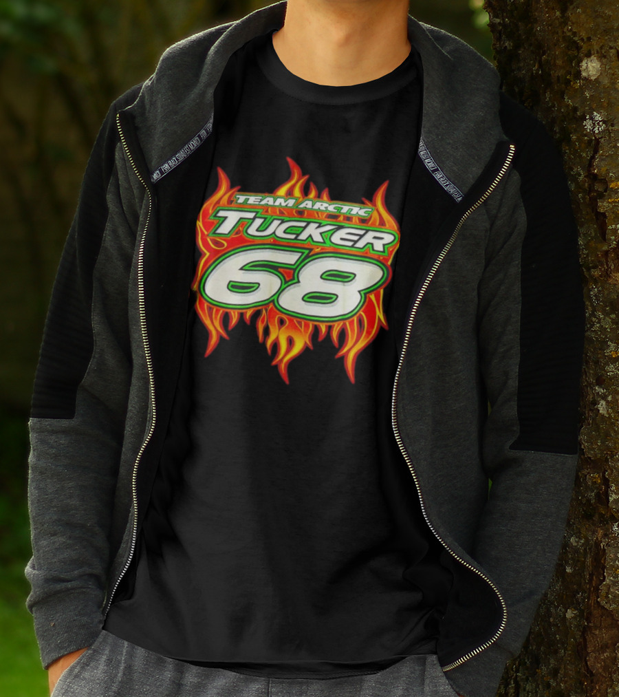 Team Arctic Tucker 68 Fire Flames Racing Motif T-Shirt