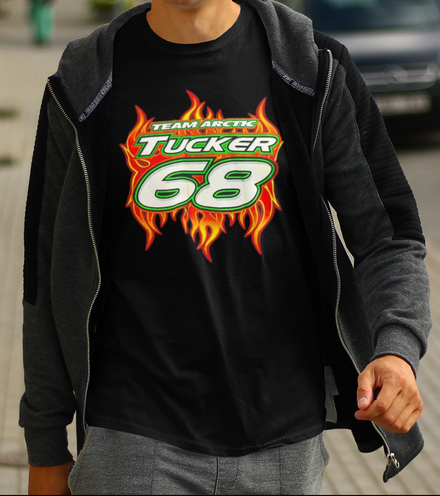 Team Arctic Tucker 68 Fire Flames Racing Motif T-Shirt