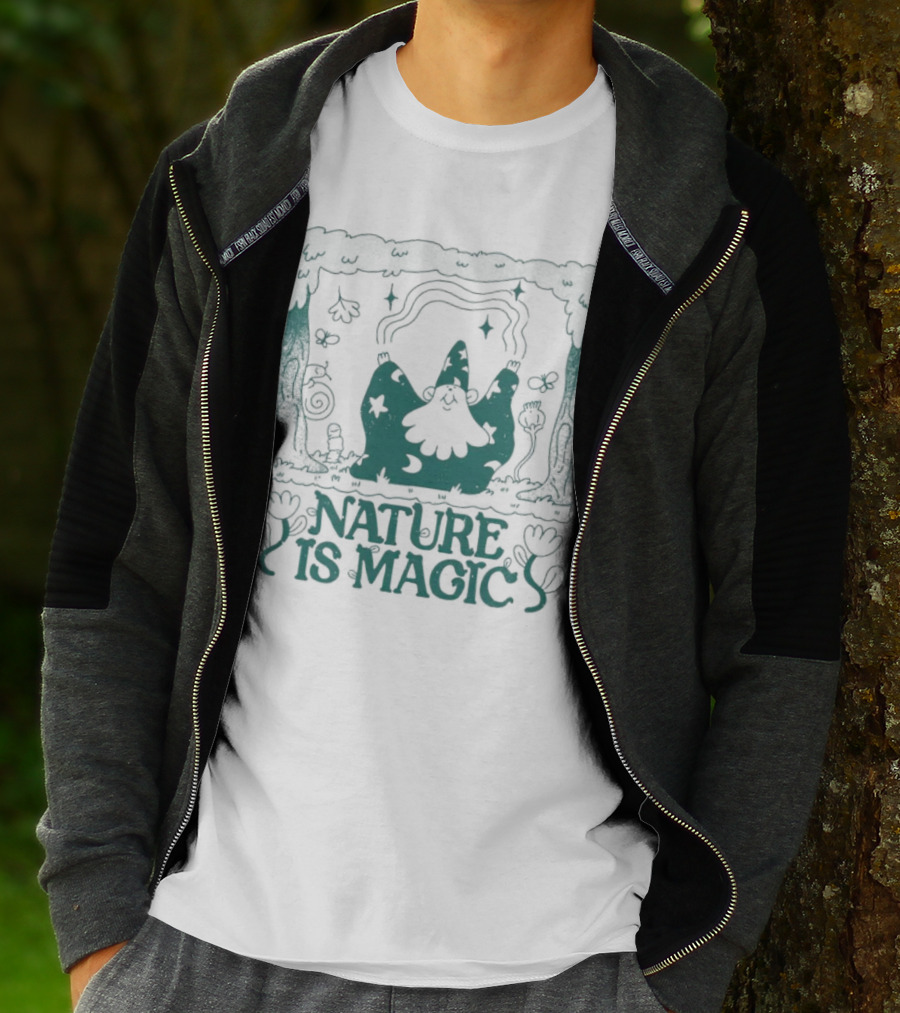Wizard In Enchanted Forest: Nature Is Magic T-Shirt