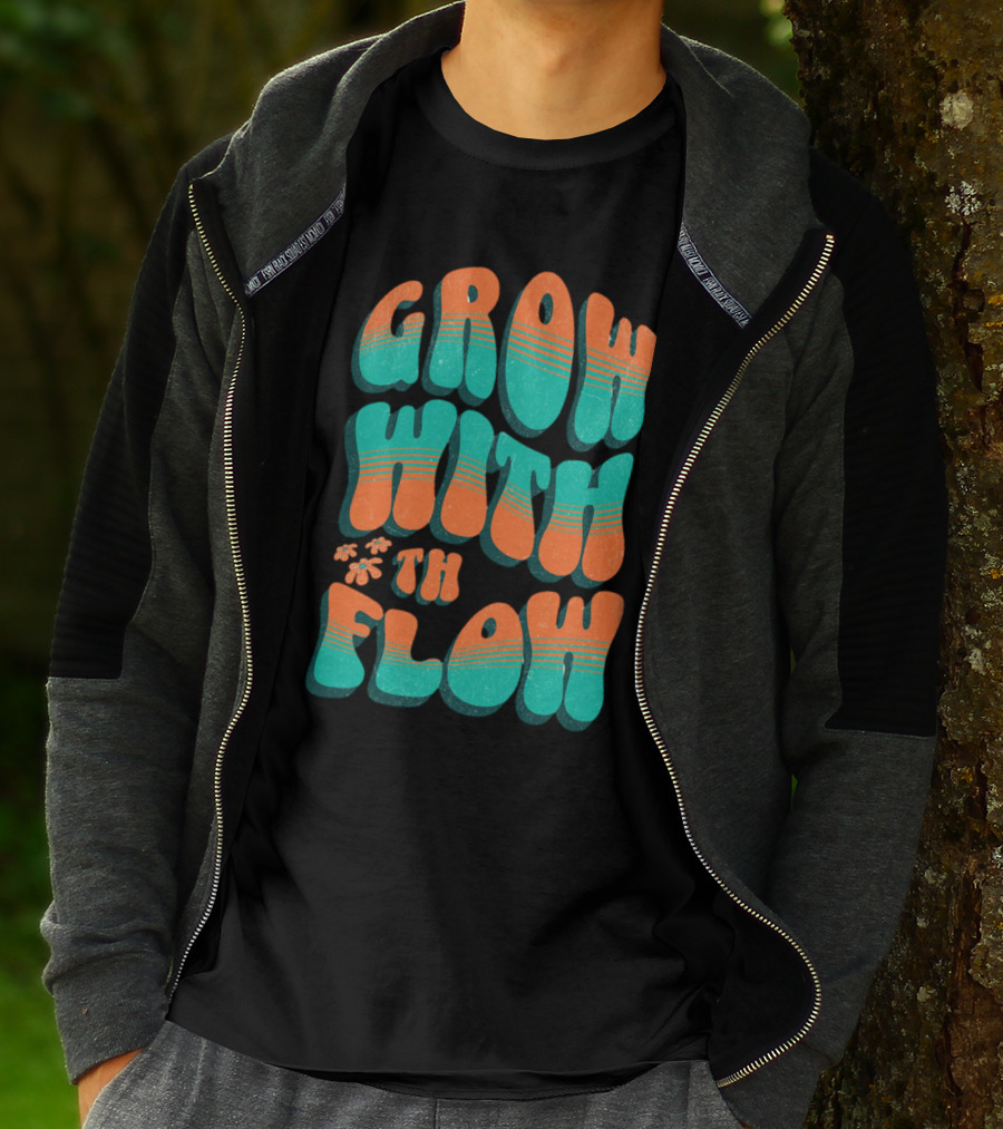 GROW WITH THE FLOW Retro Groovy T-Shirt