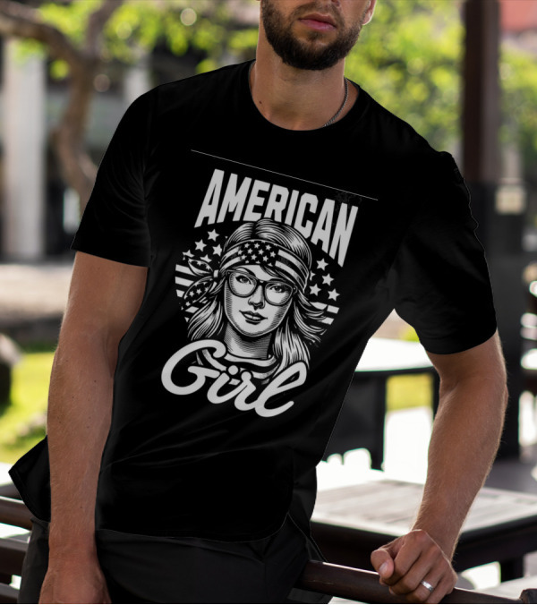 American Girl Stars And Stripes Bandana And Glasses T-Shirt