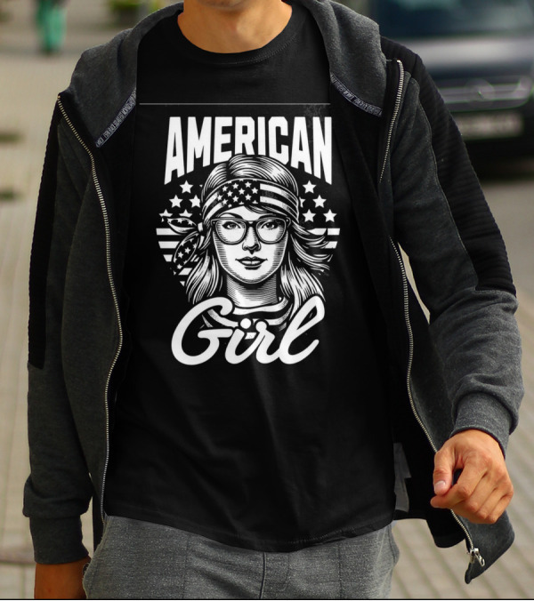 American Girl Stars And Stripes Bandana And Glasses T-Shirt