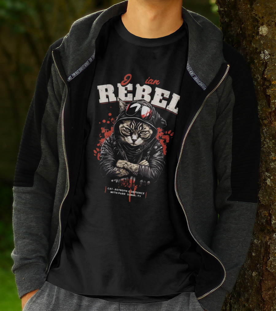 Rebel Cat-Astrophe Defiance With Purr-sonality Jungian T-Shirt