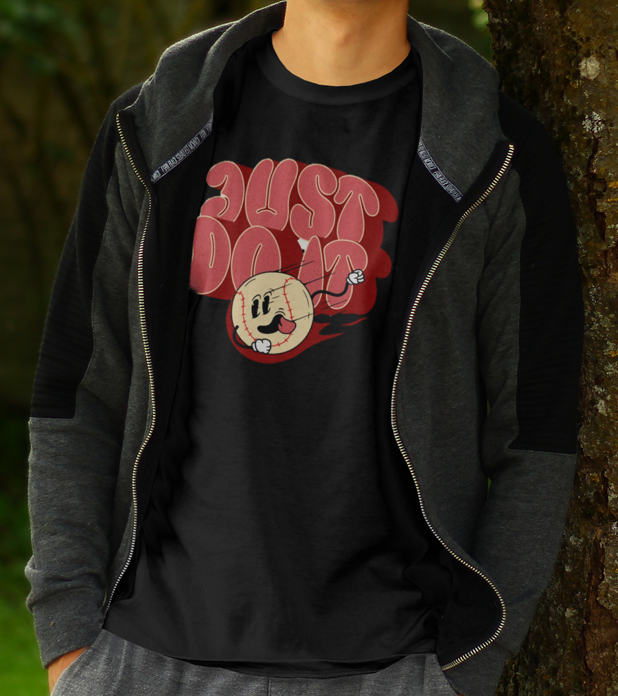 Just Do It Baseball Cartoon Character T-Shirt