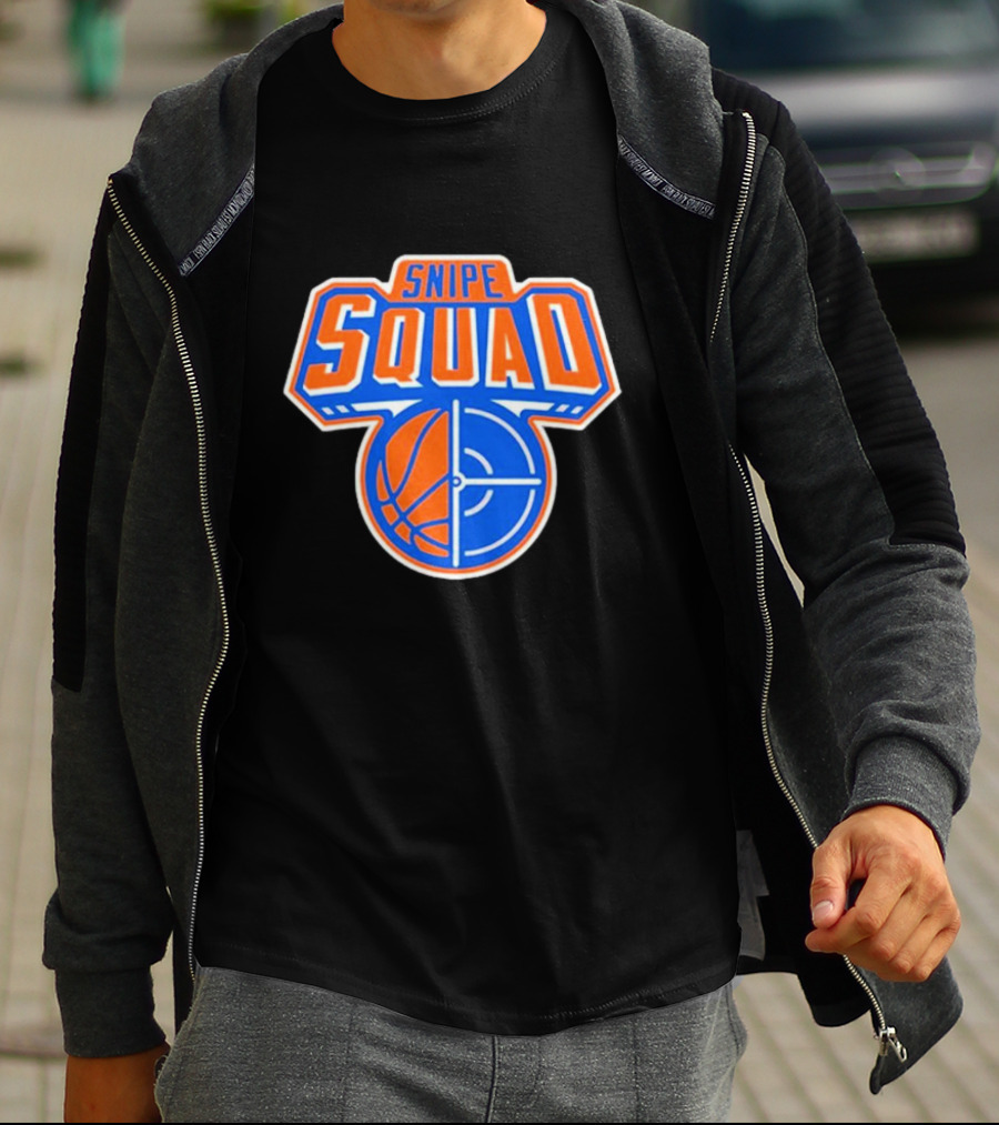 Snipe Squad Basketball Logo With Oklahoma City Thunder Colors T-Shirt