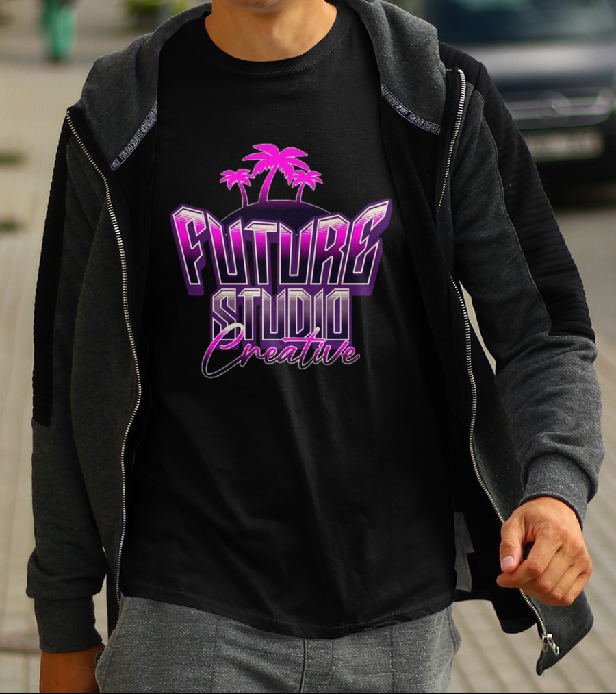 Future Studio Creative Synthwave Neon Palms T-Shirt
