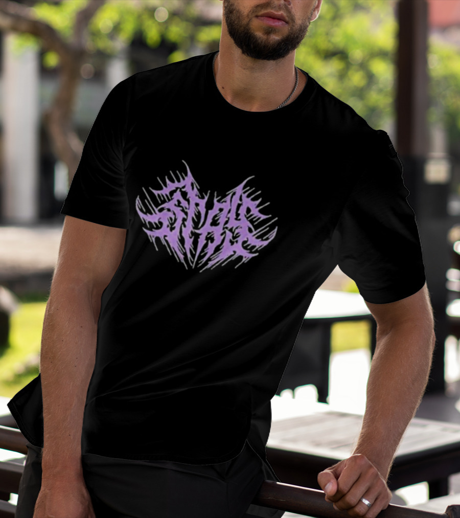 Stay Love Text Purple Abstract T-Shirt