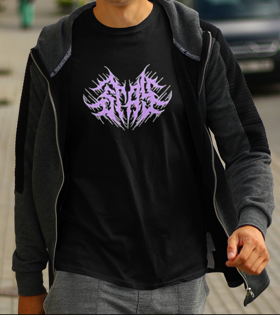 Stay Love Text Purple Abstract T-Shirt