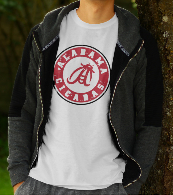 Alabama Cicadas Crimson Tide Football Circle Emblem T-Shirt