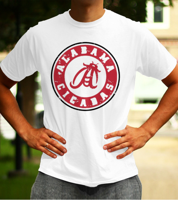 Alabama Cicadas Crimson Tide Football Circle Emblem T-Shirt