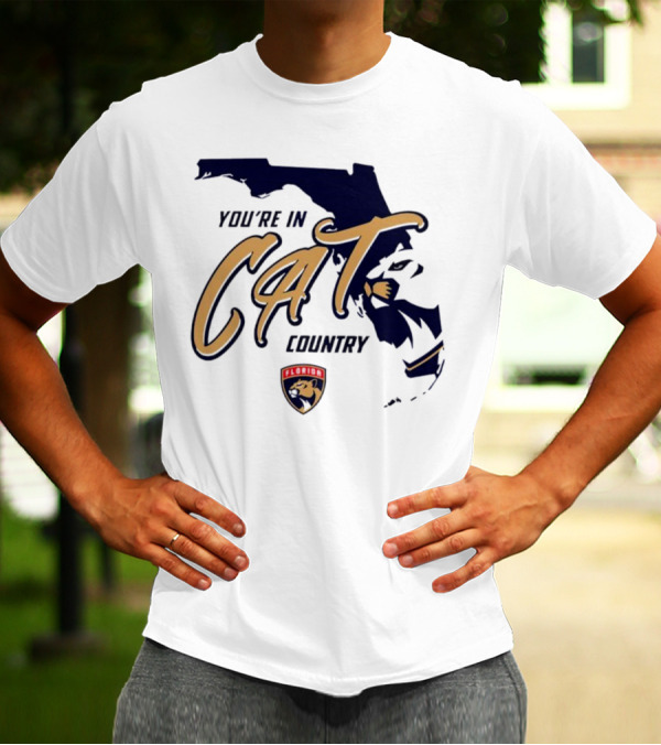 Florida Panthers You're In Cat Country Map Outline T-Shirt