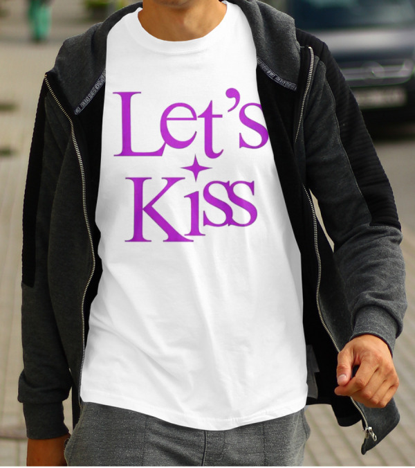 Let’s Kiss Starry Violet Text T-Shirt