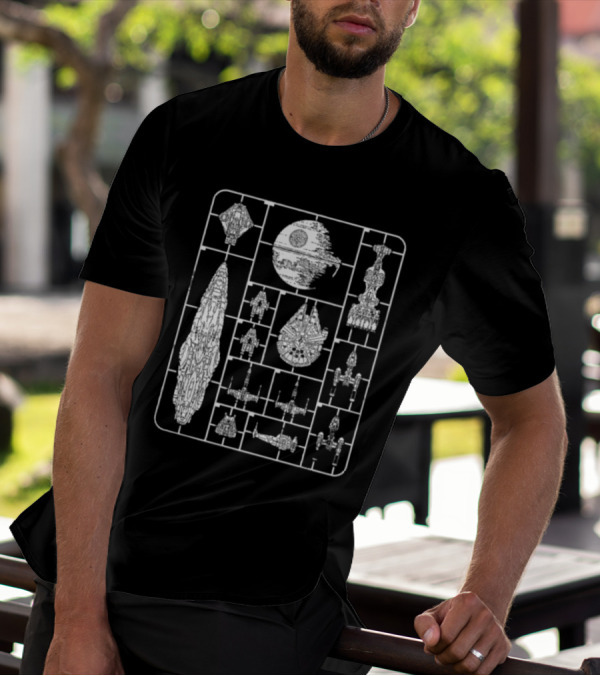 Star Wars Spacecraft Rebellion Model Kit Blueprint T-Shirt