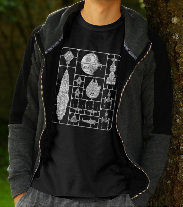 Star Wars Spacecraft Rebellion Model Kit Blueprint T-Shirt