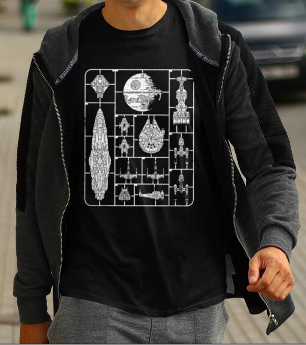 Star Wars Spacecraft Rebellion Model Kit Blueprint T-Shirt