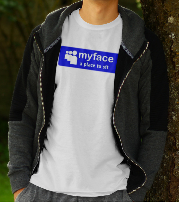 Myface A Place To Sit Mock Social Media Logo Joke T-Shirt