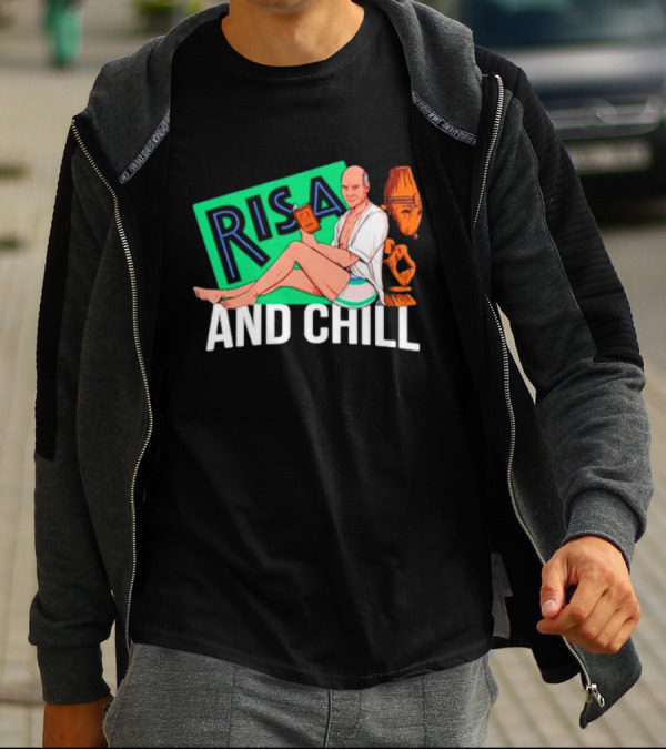 Risa And Chill Star Trek Parody Patrick Stewart Tropical Vacation Relaxation T-Shirt