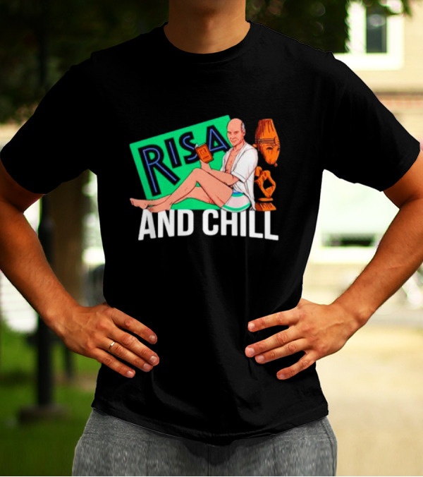 Risa And Chill Star Trek Parody Patrick Stewart Tropical Vacation Relaxation T-Shirt