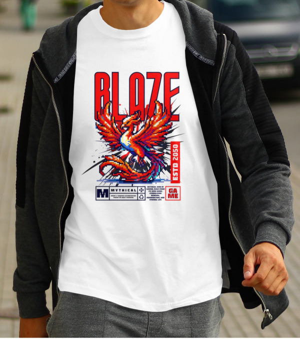 BLAZE Phoenix ESTD 2050 MYTHICAL GAME T-Shirt