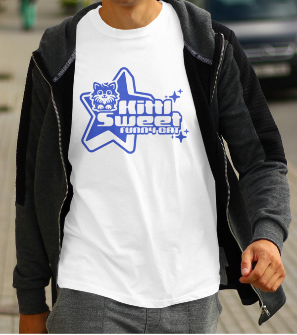 Kitti Sweet Funny Y2K Cat Star T-Shirt