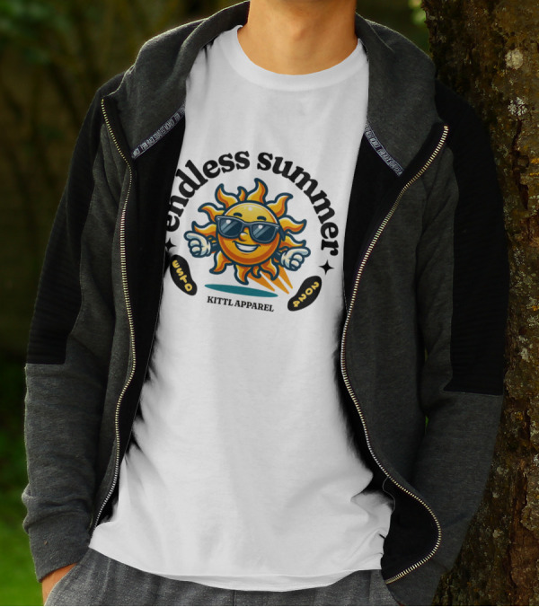 Endless Summer Kittl Apparel Sun With Sunglasses T-Shirt